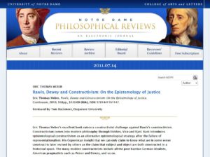 Photo of the Web site for Notre Dame Philosophical Reviews.