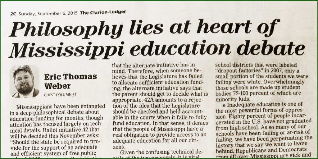 This is the top of a scanned version of the printed article from the Clarion Ledger.