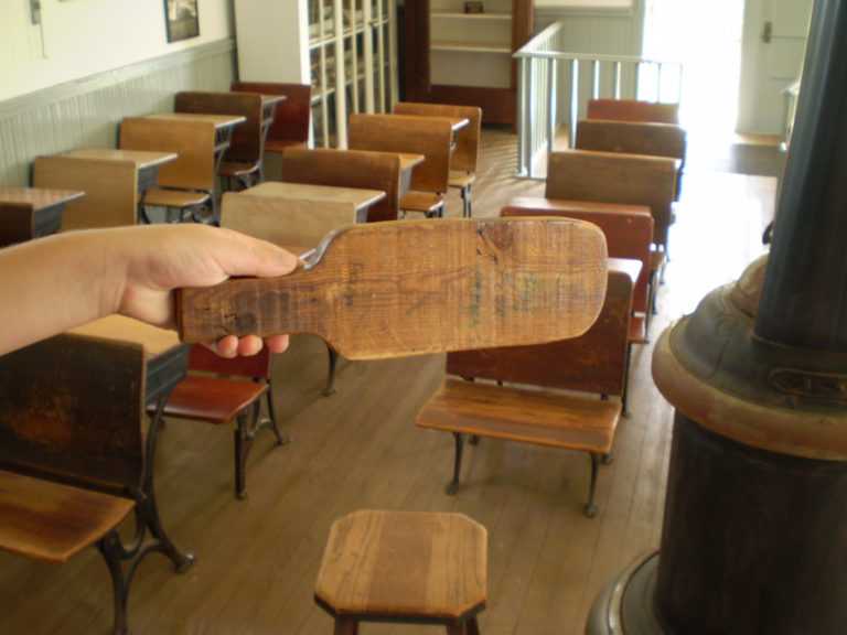 Image of a paddle in a classroom.