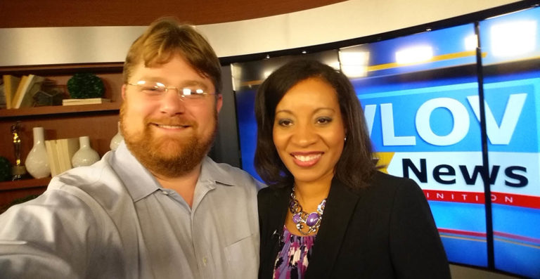 Selfie photo of Eric Thomas Weber with Katrina Berry of WLOV Tupelo.