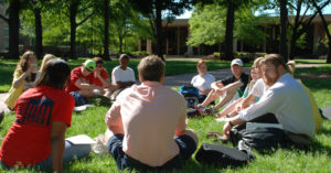 Photo with students at the University of Mississippi.