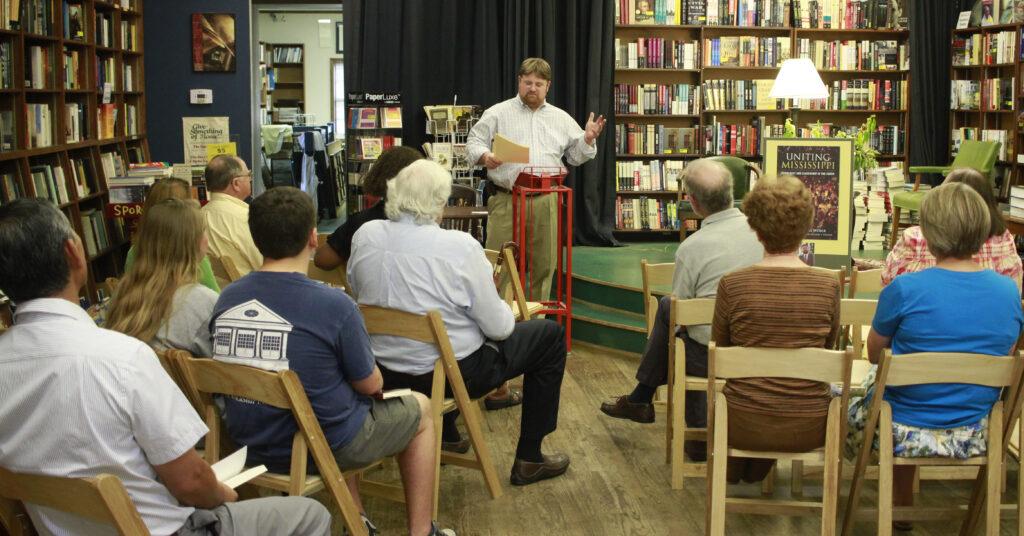 Photo of a book talk from Oxford, MS.