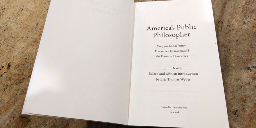 The title page of "America's Public Philosopher."