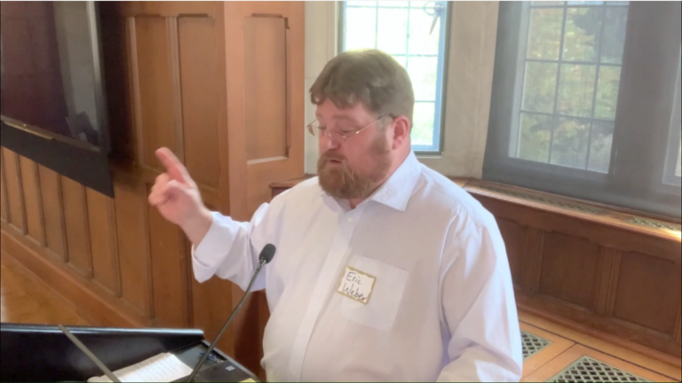 This is a screen capture of the video of my talk (Eric Thomas Weber) at Vanderbilt University in October of 2022, titled "Freedom in Education for Diversity of Flourishing."