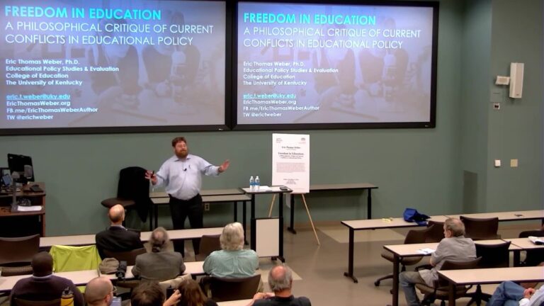 Photo of Eric Thomas Weber delivering a lecture at Middle Tennessee State University on November 17, 2023.