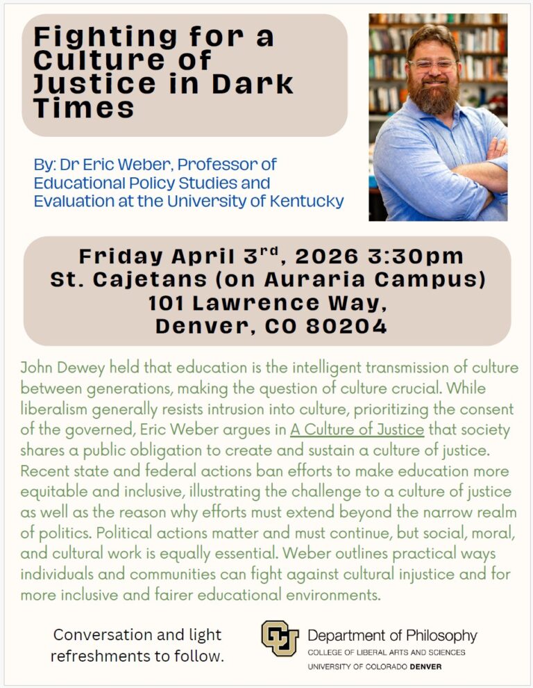 Image of the flyer created for the talk, with a picture of Eric Weber also.