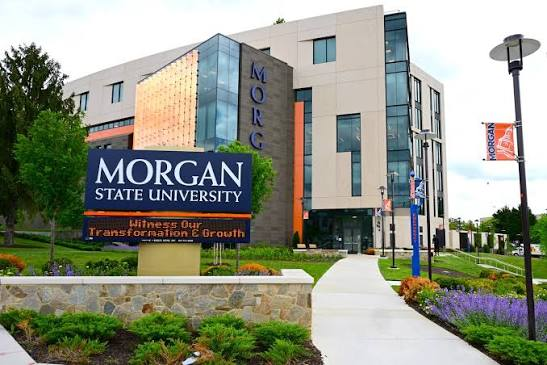 Image of the campus and logo of Morgan State University.